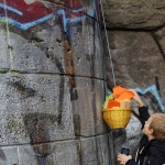 Sammeln der Flieger im Körbchen